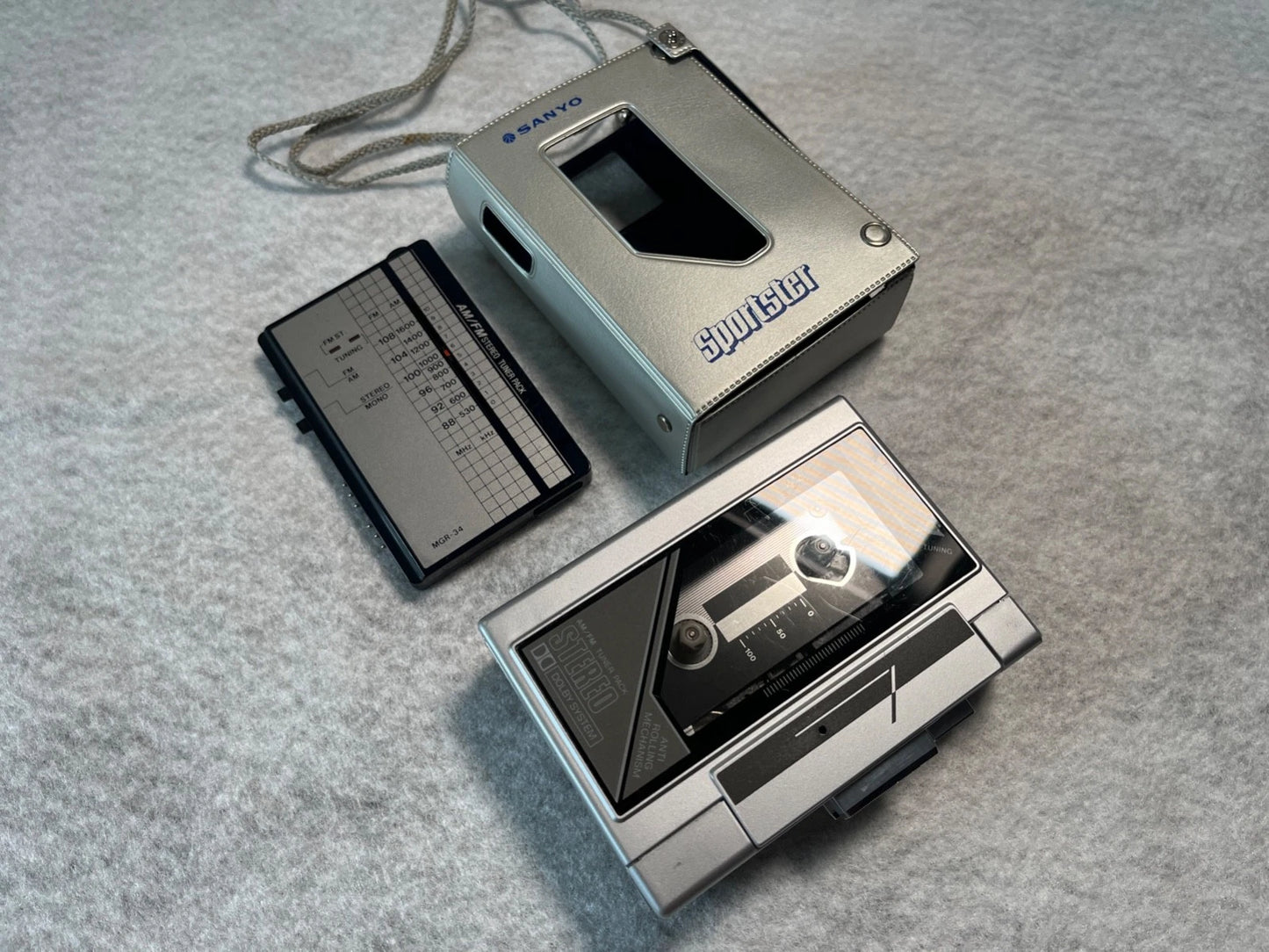 Sanyo MG34DT NEW BELT. Working Cassette Walkman. Radio Pack. Case. Dolby Metal