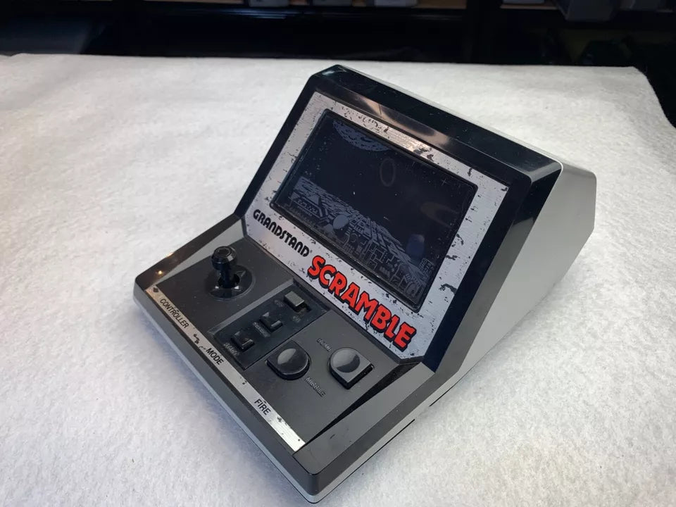 Scramble Grandstand VFD Tabletop Electronic Game with Box Rare Red Font