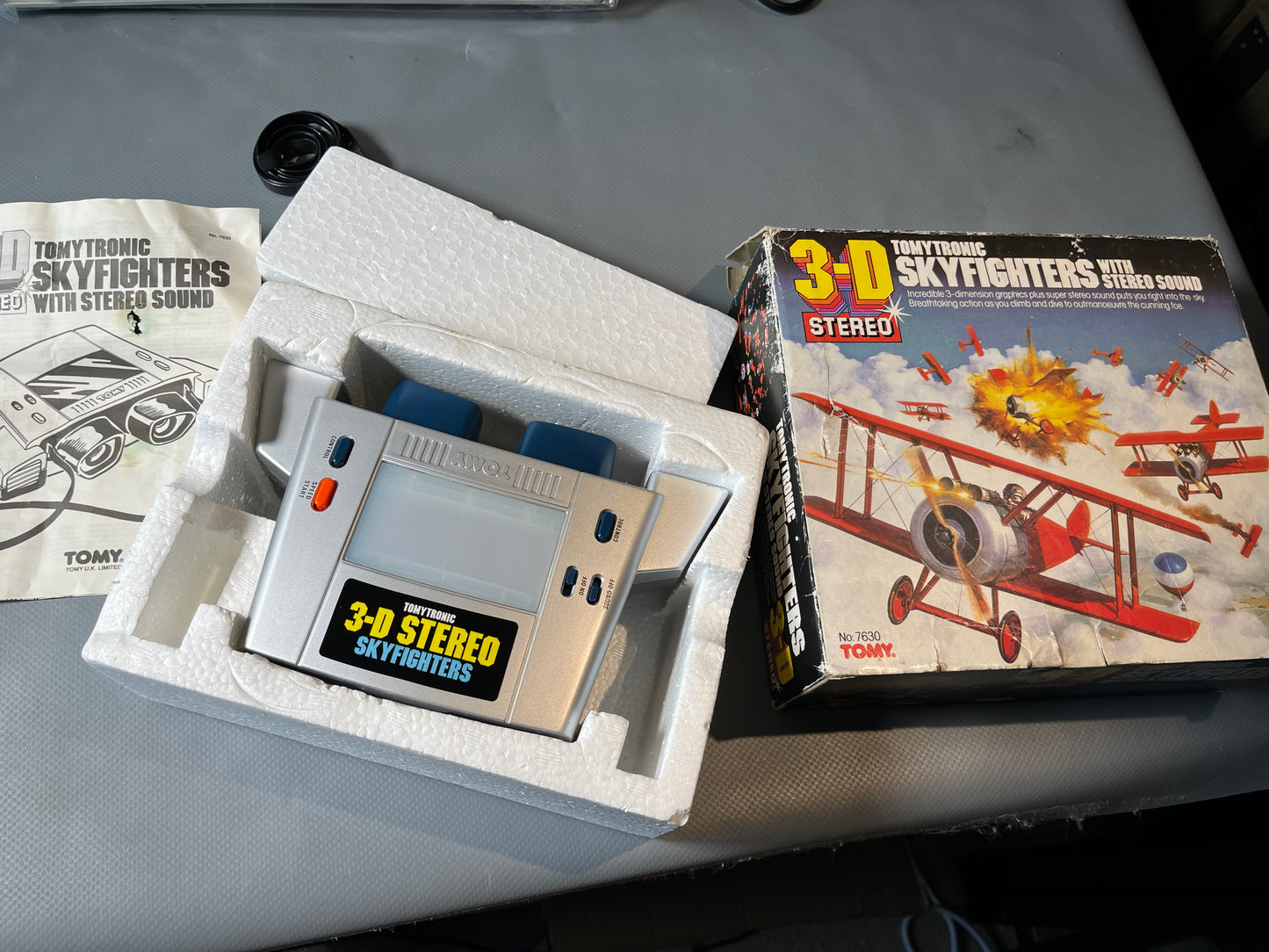 Tomytronic 3D Stereo Skyfighters. Vintage Handheld Electronic Game Boxed