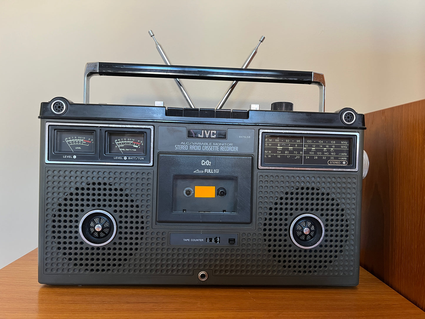 JVC 9475LSB Radio Cassette. 1970s Boombox