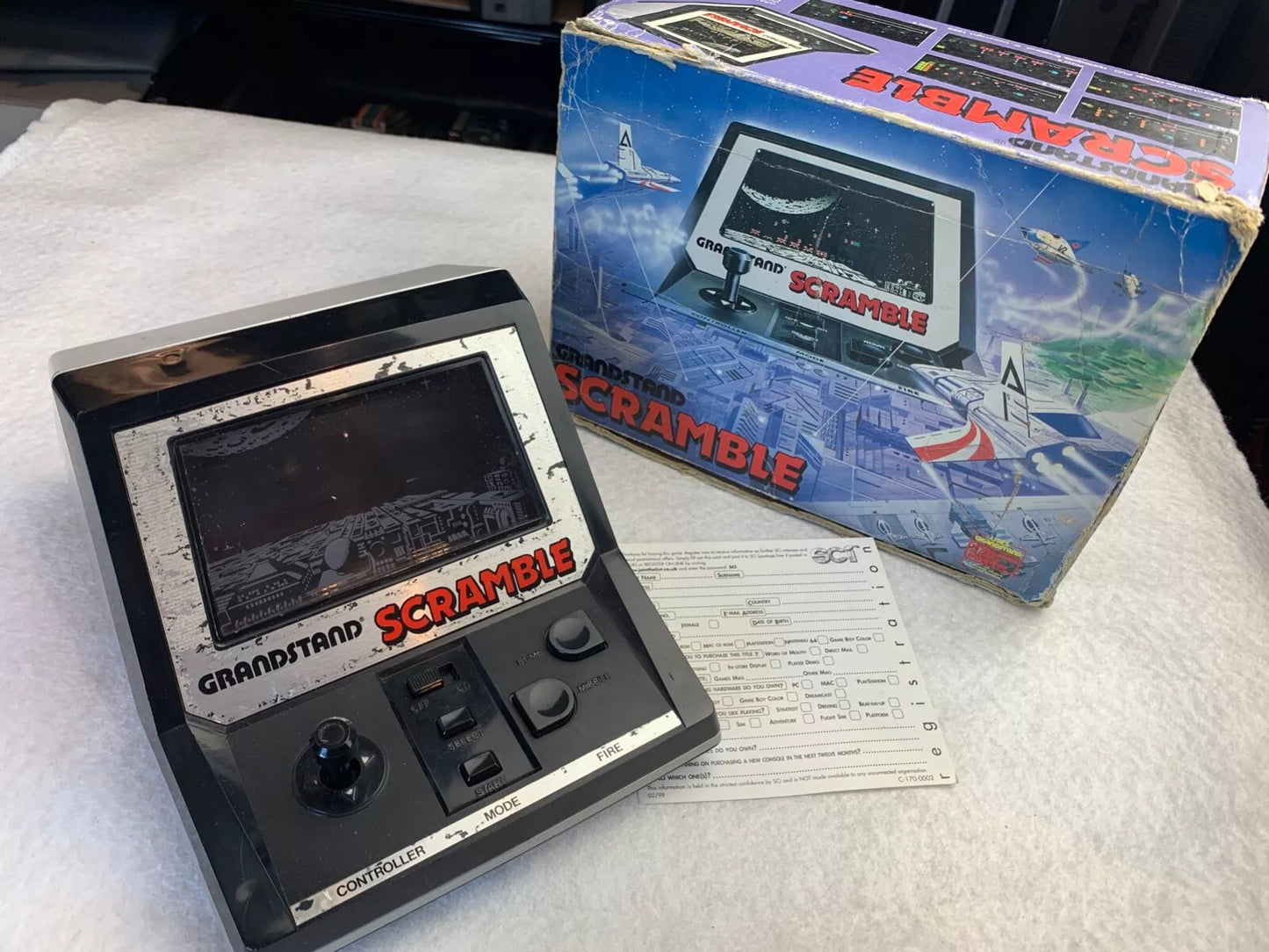 Scramble Grandstand VFD Tabletop Electronic Game with Box Rare Red Font