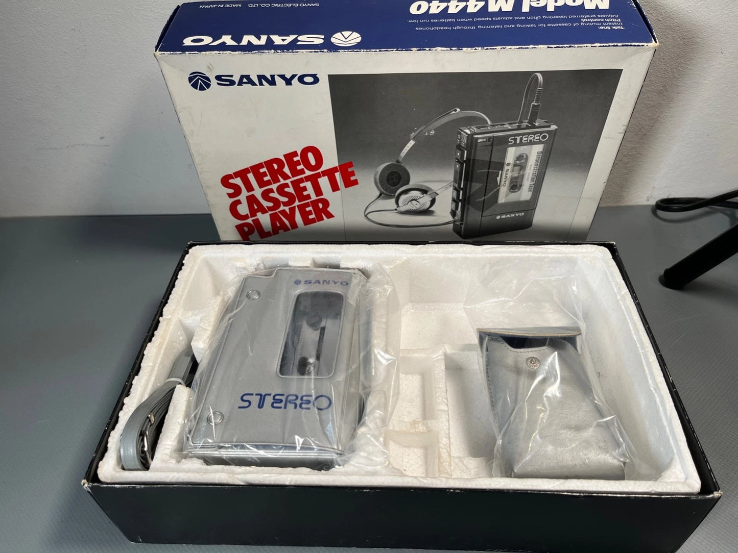 Sanyo M4440 Vintage Stereo Cassette Walkman, Boxed