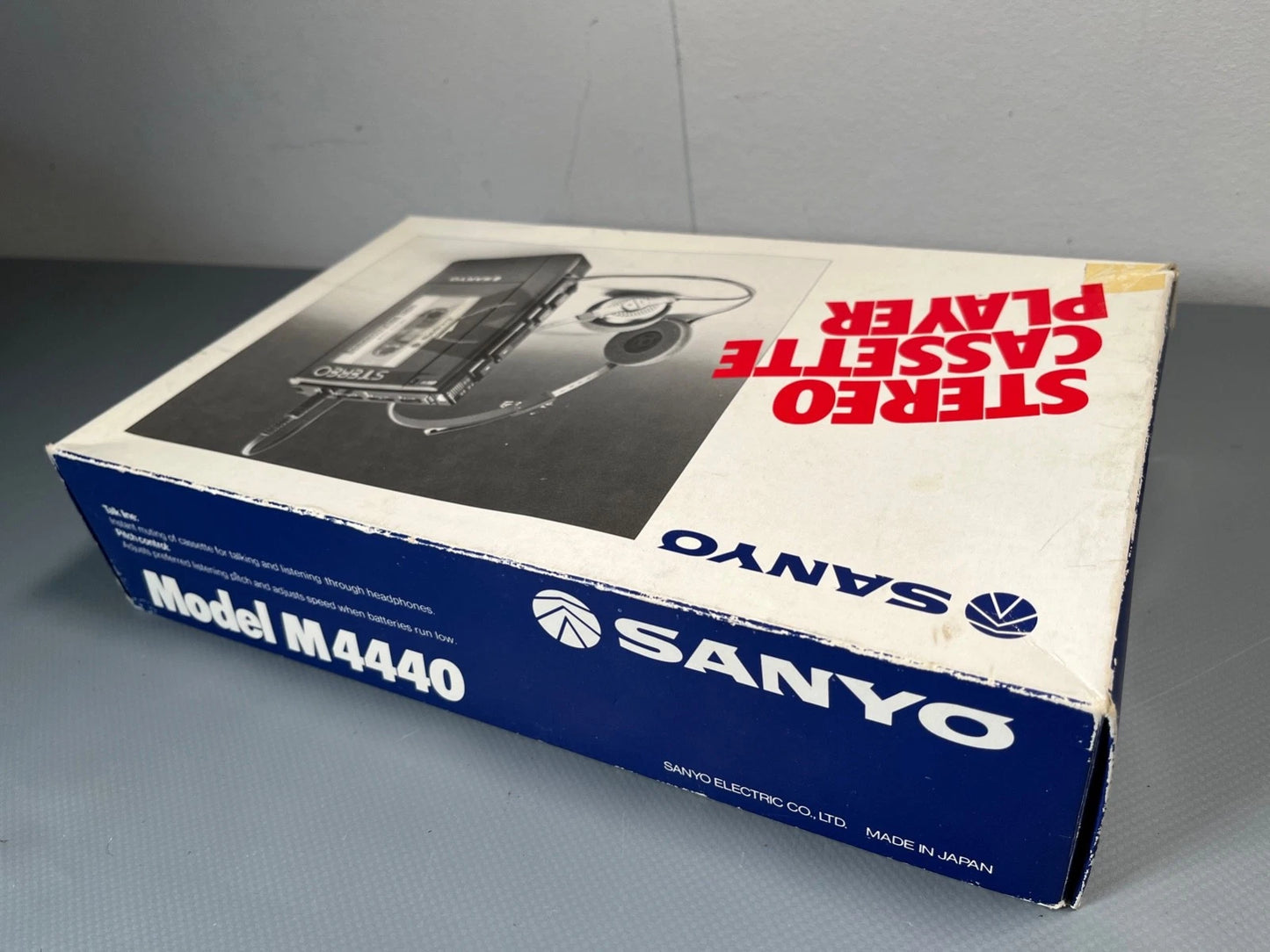 Sanyo M4440 Vintage Stereo Cassette Walkman, Boxed
