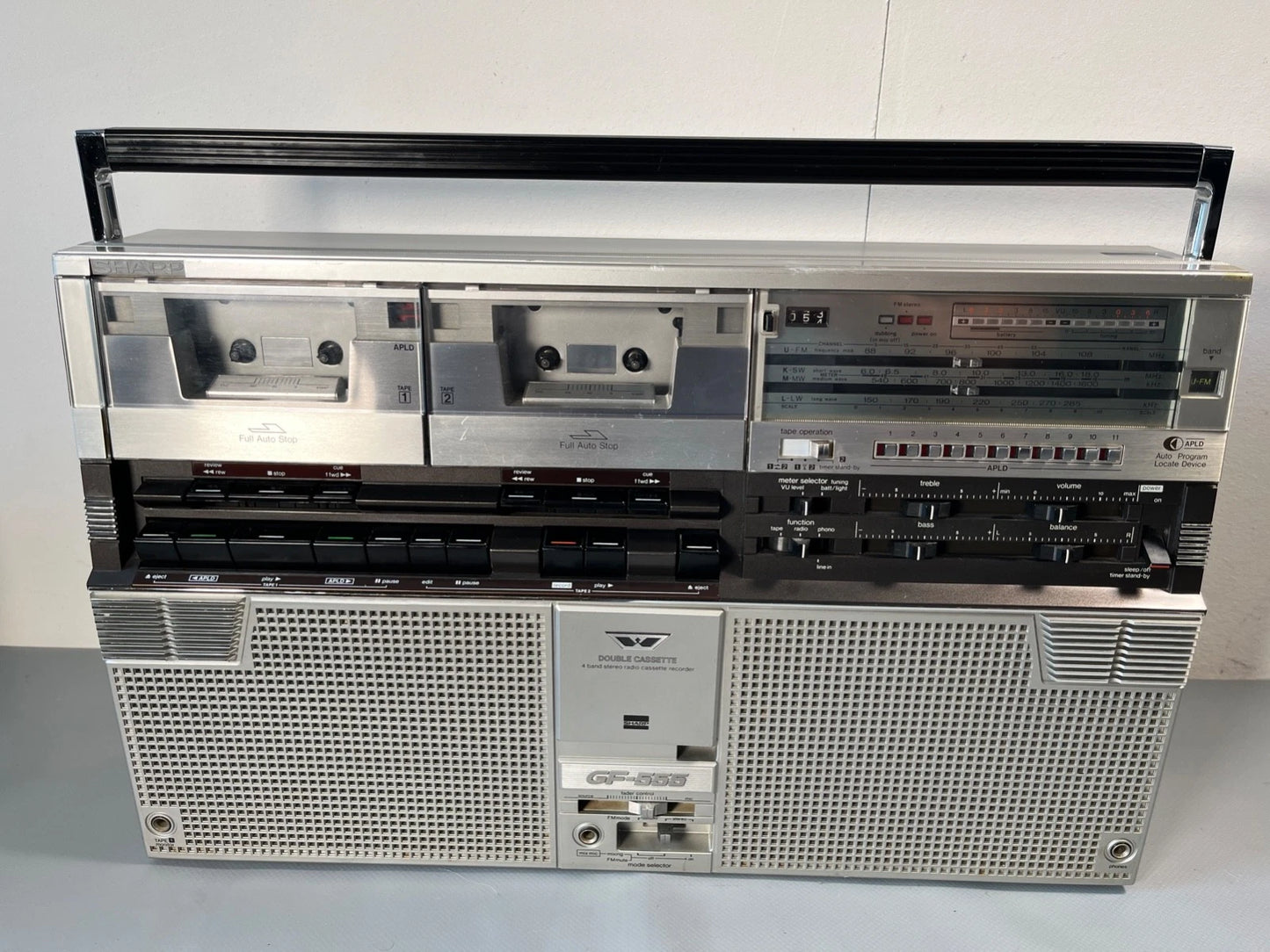 Sharp Boombox. NEW BELTS and Service. GF-555 1980s Radio Cassette. Fully Working