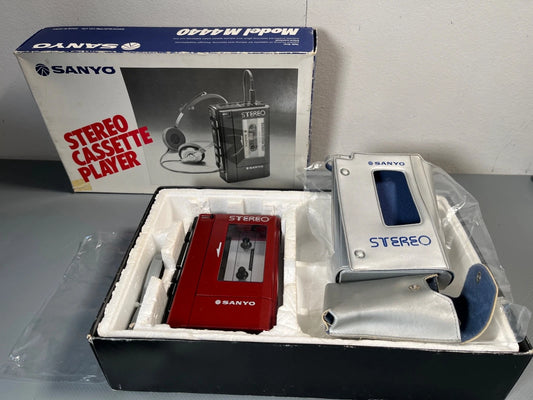 Sanyo M4440 Vintage Stereo Cassette Walkman, Boxed