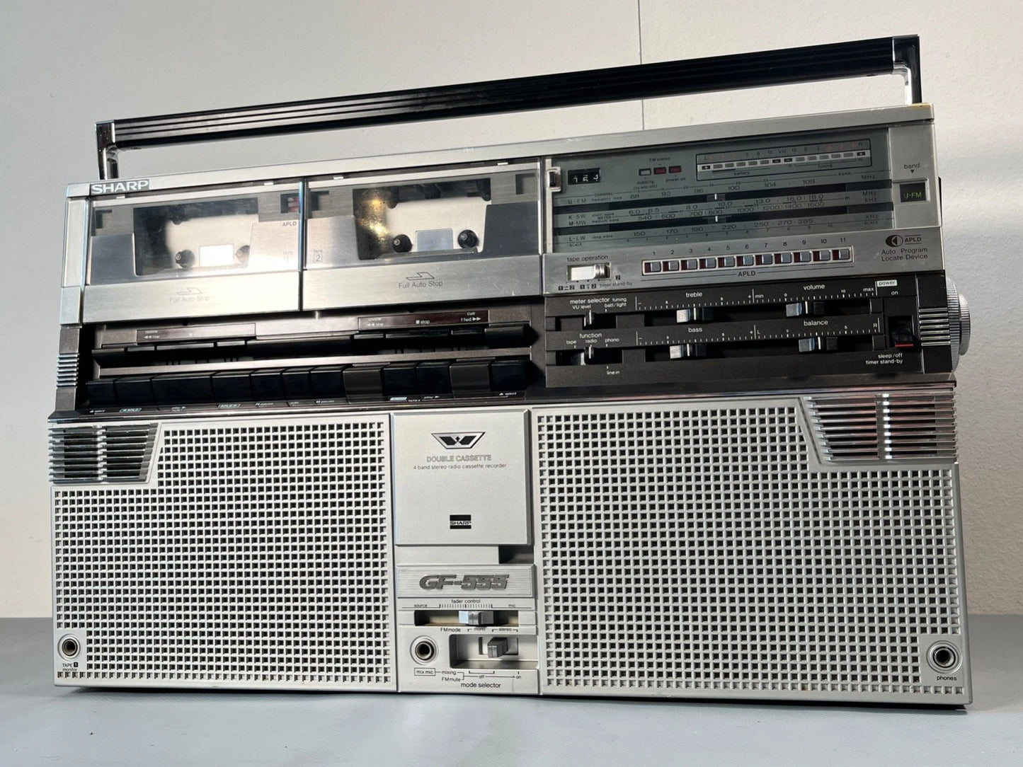 Sharp Boombox. NEW BELTS and Service. GF-555 1980s Radio Cassette. Fully Working