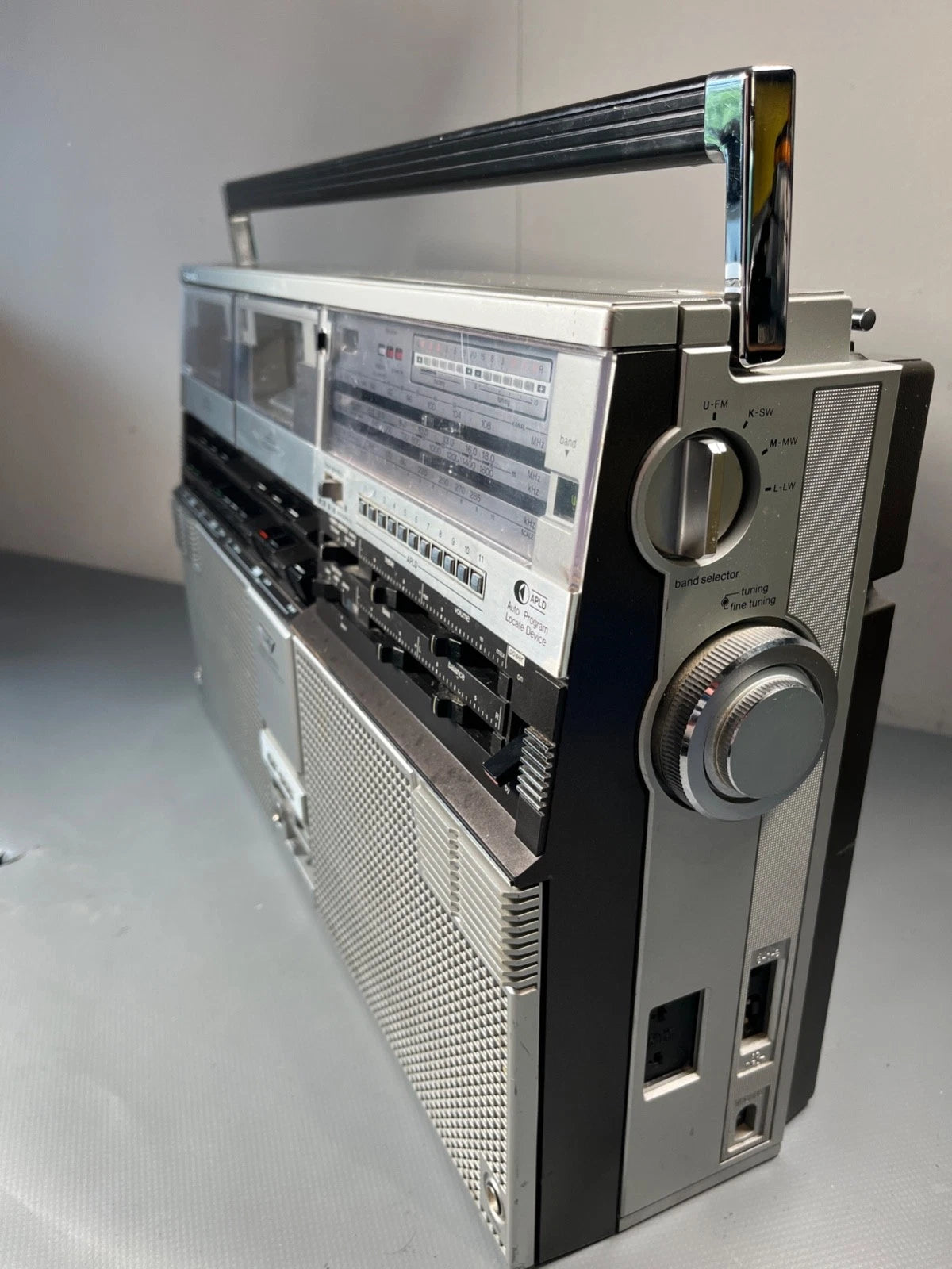 Boombox. Sharp GF-555 NEW BELTS, PINCH ROLLERS etc. 1980s Radio Cassette