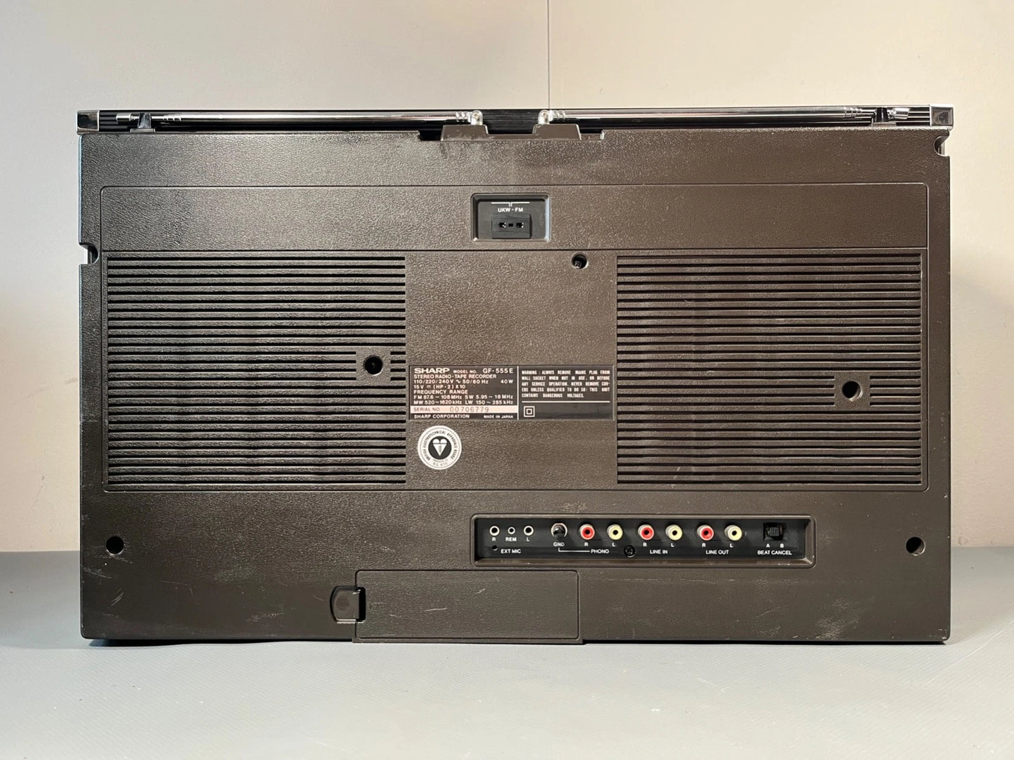 Boombox. Sharp GF-555 NEW BELTS, PINCH ROLLERS etc. 1980s Radio Cassette