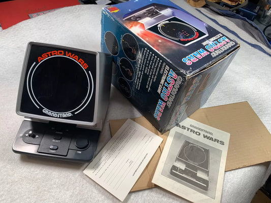 Astro Wars Grandstand Tabletop Electronic Game Early Upright Red Font Boxed