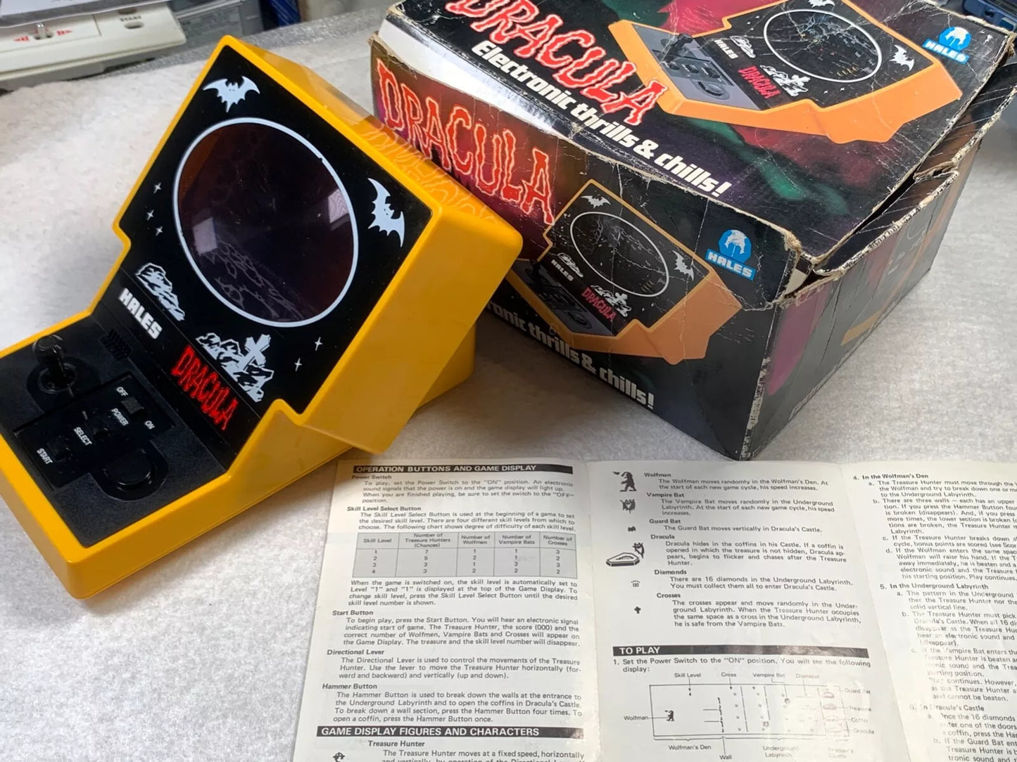 Dracula Hales VFD Tabletop Electronic Game Boxed with Instructions