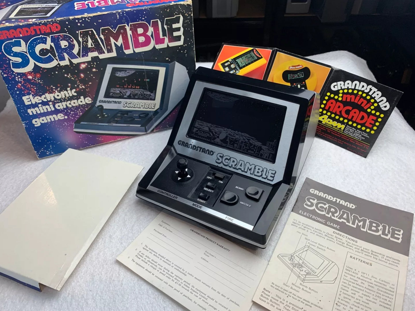 Scramble Grandstand Tabletop VFD Electronic Game with Box & Instructions etc.