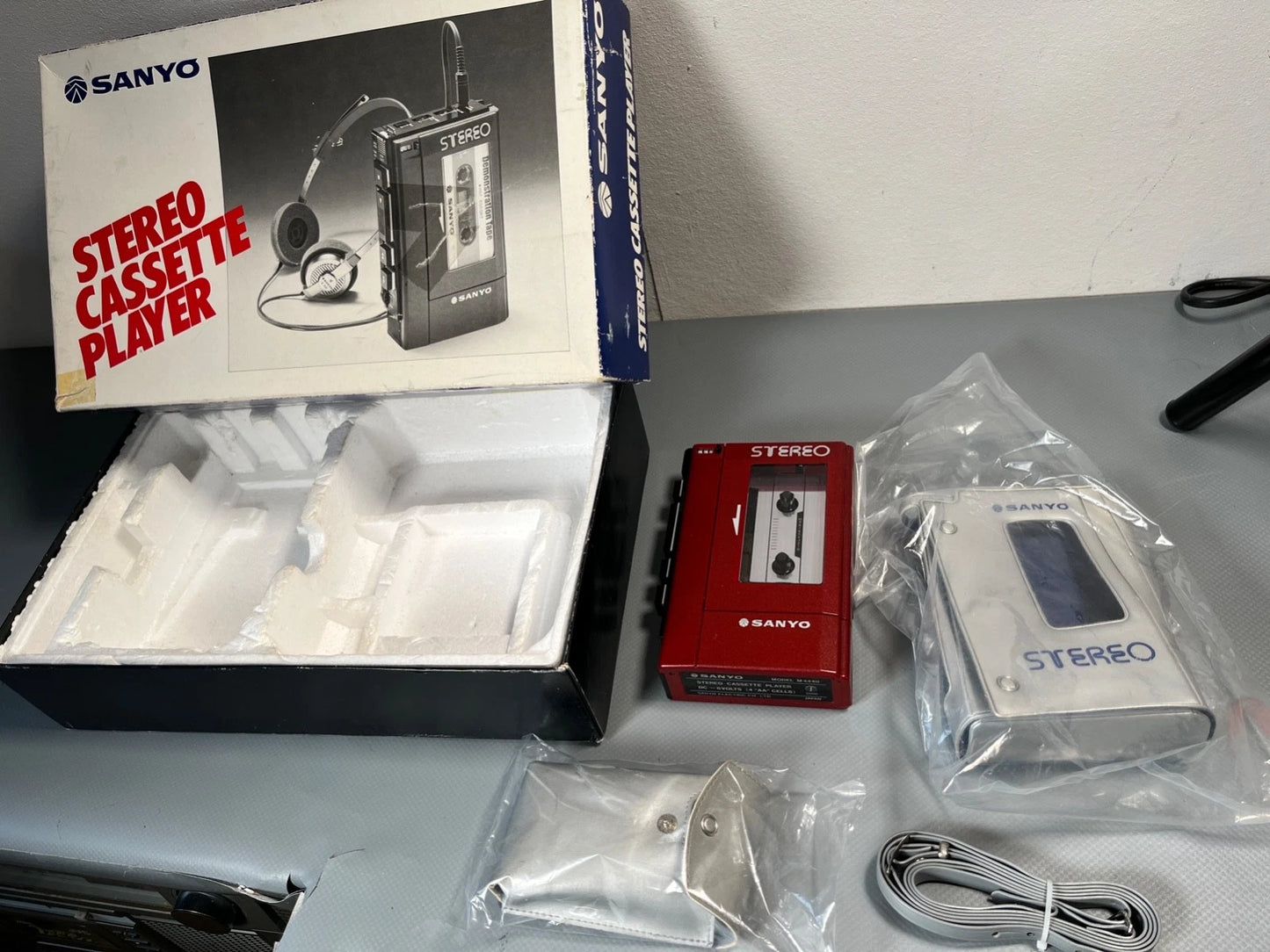 Sanyo M4440 Vintage Stereo Cassette Walkman, Boxed