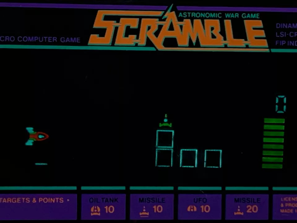 Scramble Tomy LSI Tabletop VFD Game Rare Japanese Box