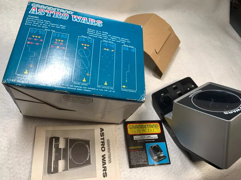 Astro Wars Grandstand Tabletop VFD Game Boxed with Instructions