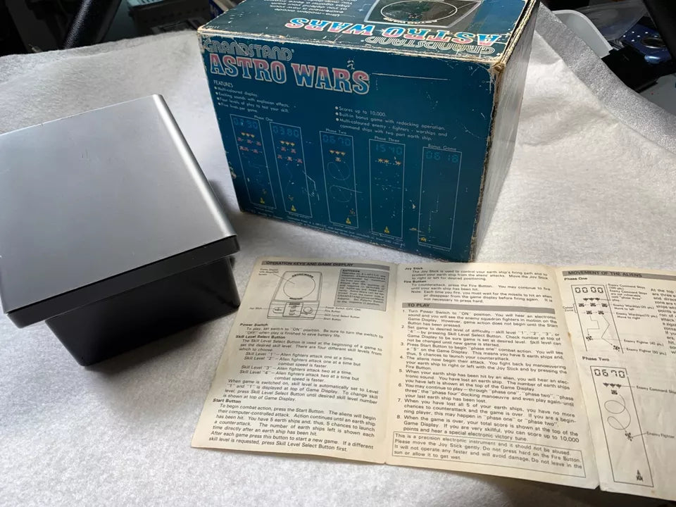Astro Wars Grandstand Tabletop VFD Game Boxed with Instructions