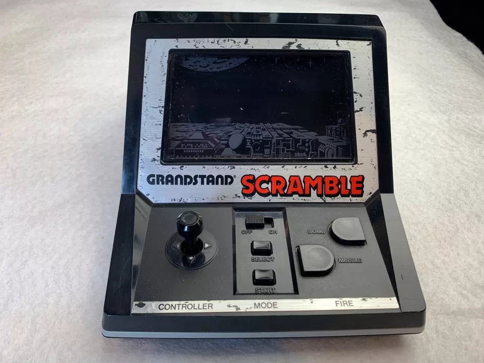 Scramble Grandstand VFD Tabletop Electronic Game with Box Rare Red Font
